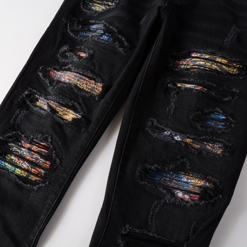 Title 5, Heren jeans met eenvoudige print, patches en st...