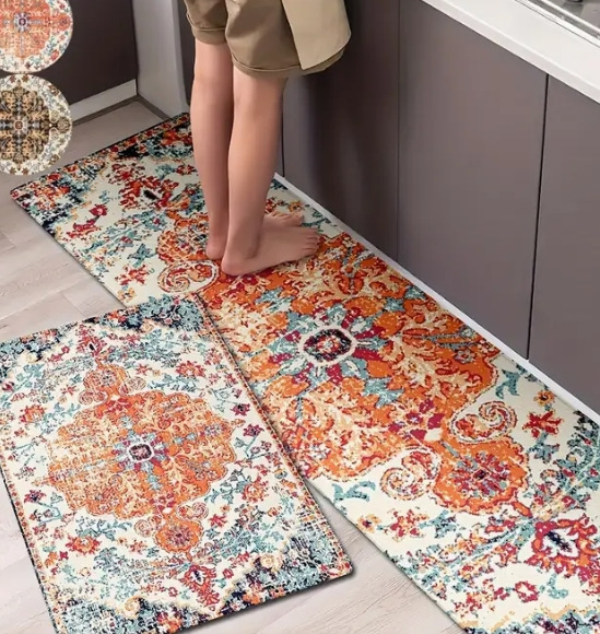 Rectangular Boho Kitchen Rug