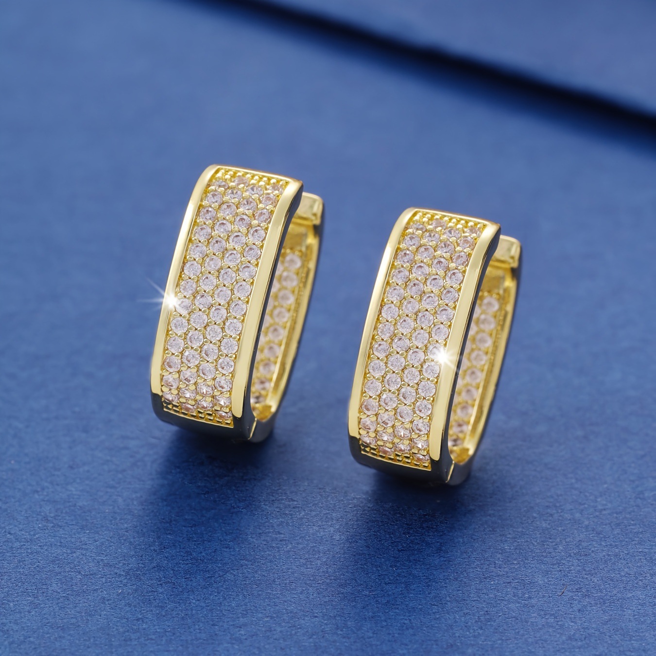 Title 2, Micro-inlaid Diamond Super Shiny Square Earring...