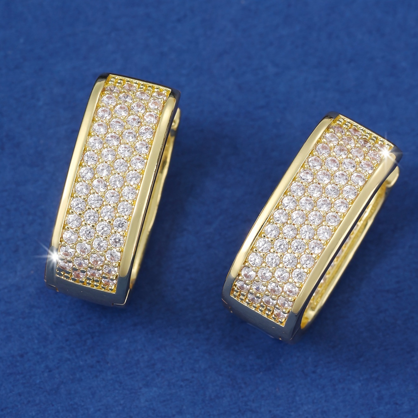 Title 4, Micro-inlaid Diamond Super Shiny Square Earring...