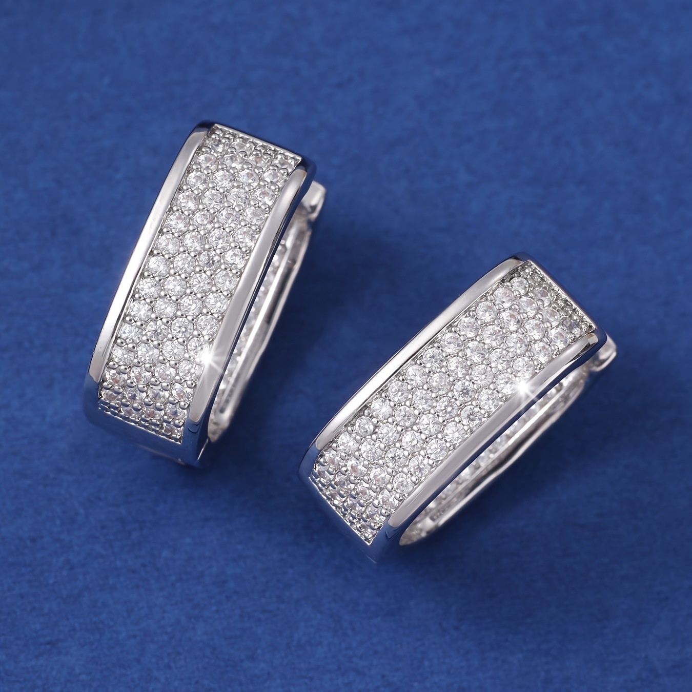 Title 5, Micro-inlaid Diamond Super Shiny Square Earring...