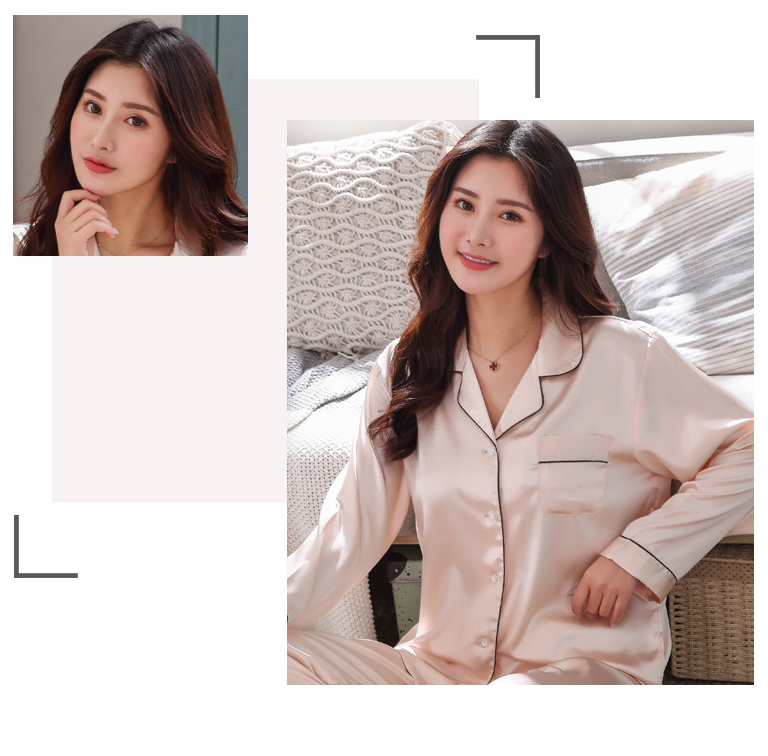 Title 3, Ice silk Long-sleeved Suit Ladies Korean Thin S...