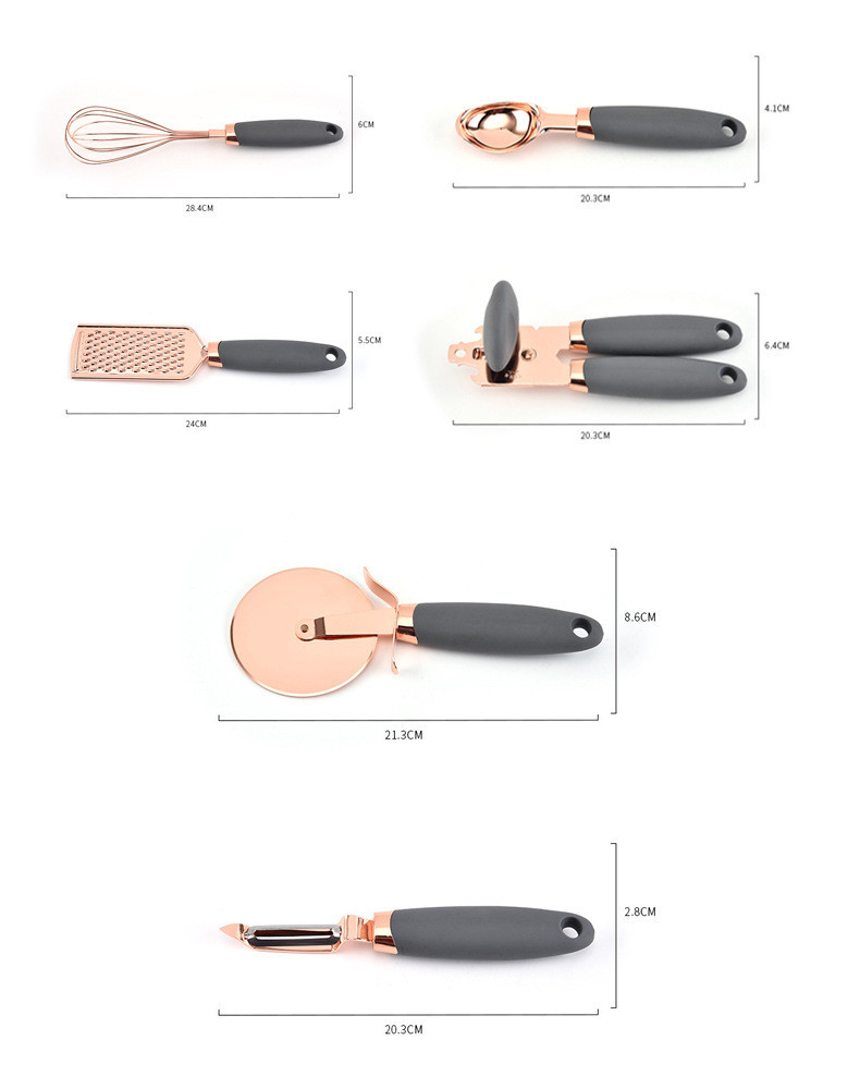 Title 2, Ensemble de 7 ustensiles de cuisine en acier in...