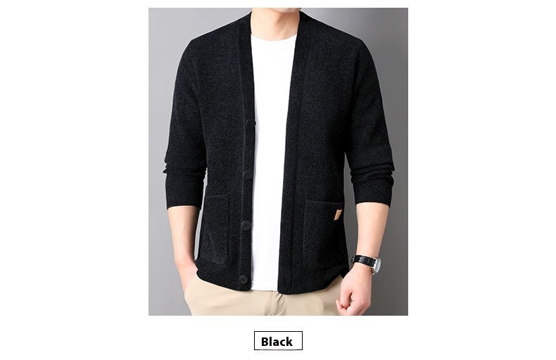 Title 7, Korean Style Mens Corduroy Sweater Coat, Trend...