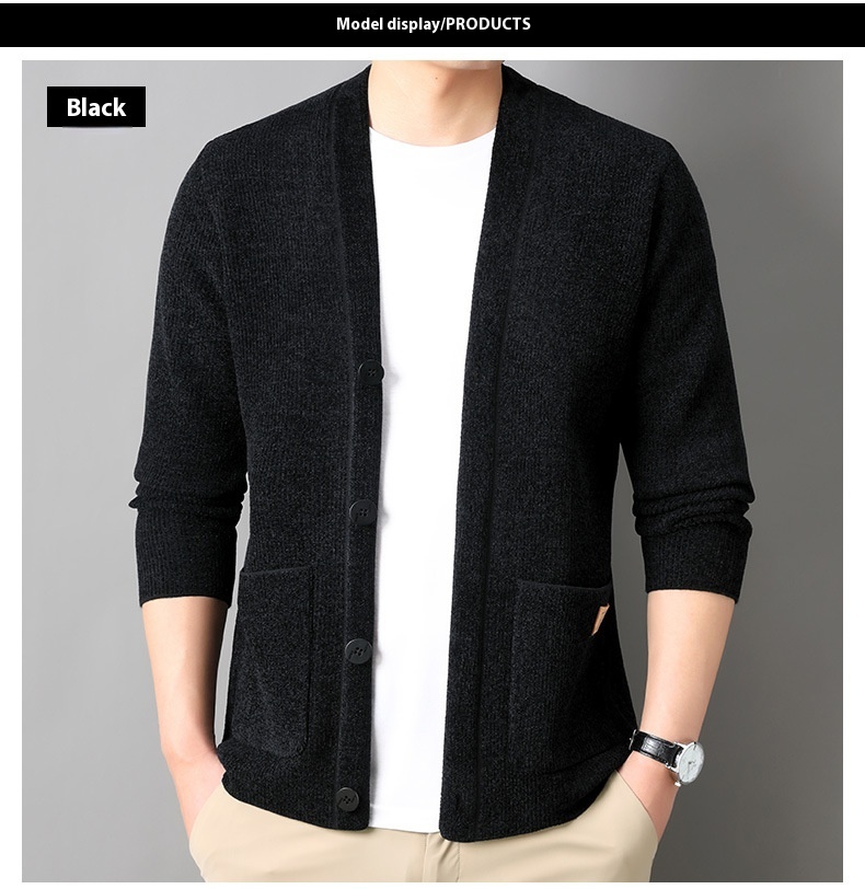 Title 8, Korean Style Mens Corduroy Sweater Coat, Trend...