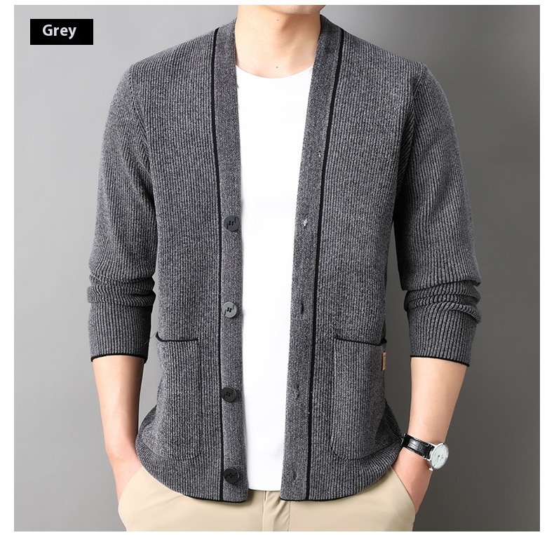 Title 11, Korean Style Mens Corduroy Sweater Coat, Trend...