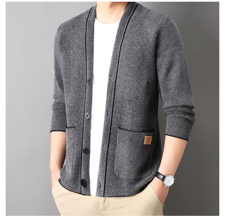 Title 12, Korean Style Mens Corduroy Sweater Coat, Trend...