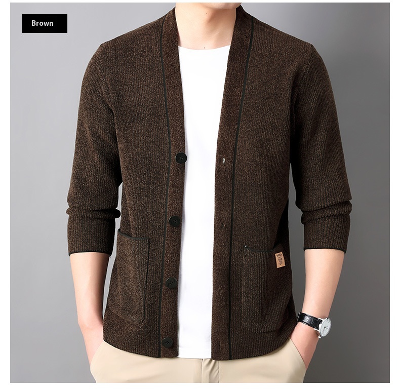 Title 14, Korean Style Mens Corduroy Sweater Coat, Trend...