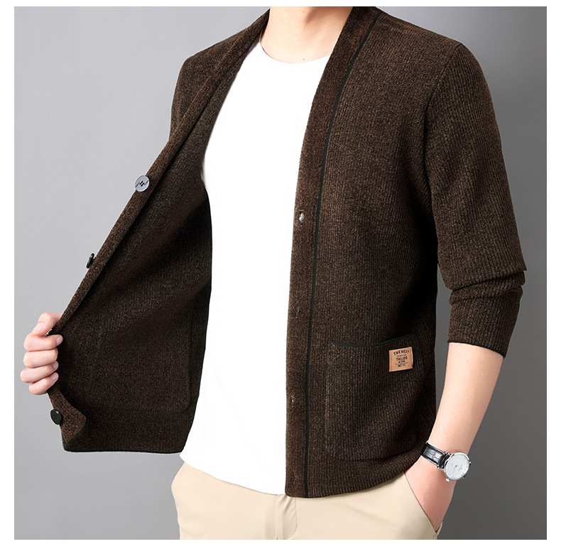 Title 15, Korean Style Mens Corduroy Sweater Coat, Trend...