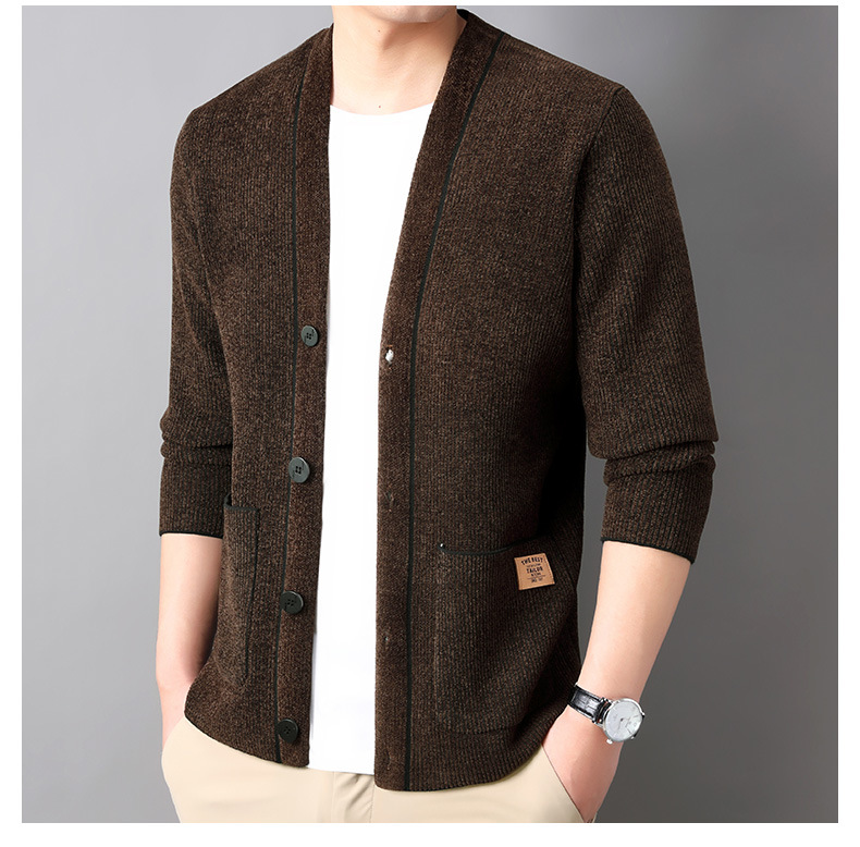 Title 16, Korean Style Mens Corduroy Sweater Coat, Trend...