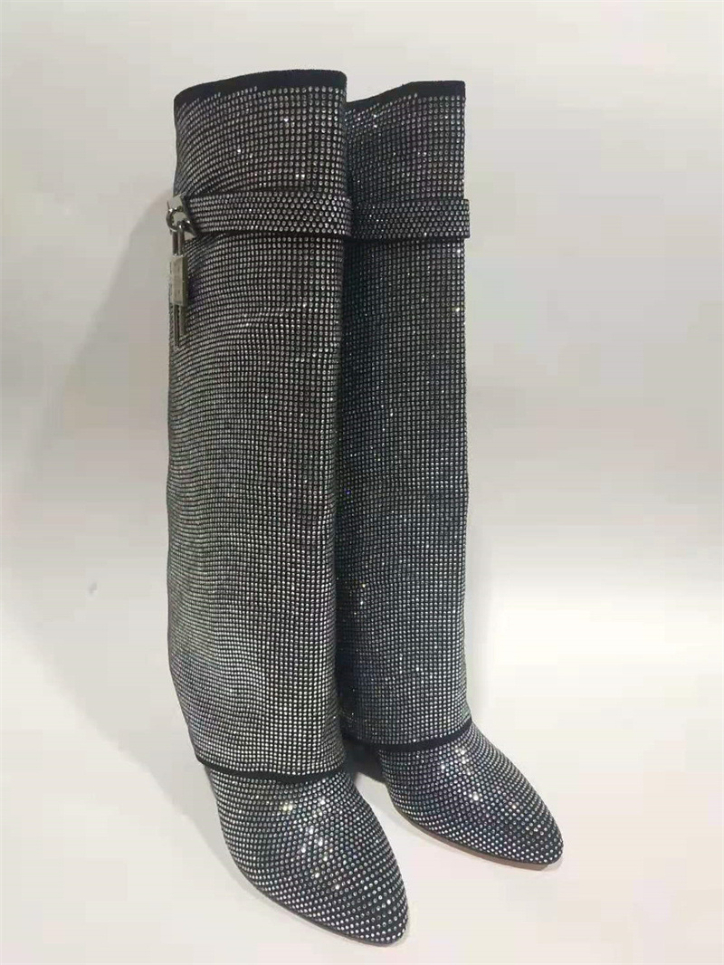 Title 11, Kniehohe Stiefel mit runder Spitze, Keilabsatz,...