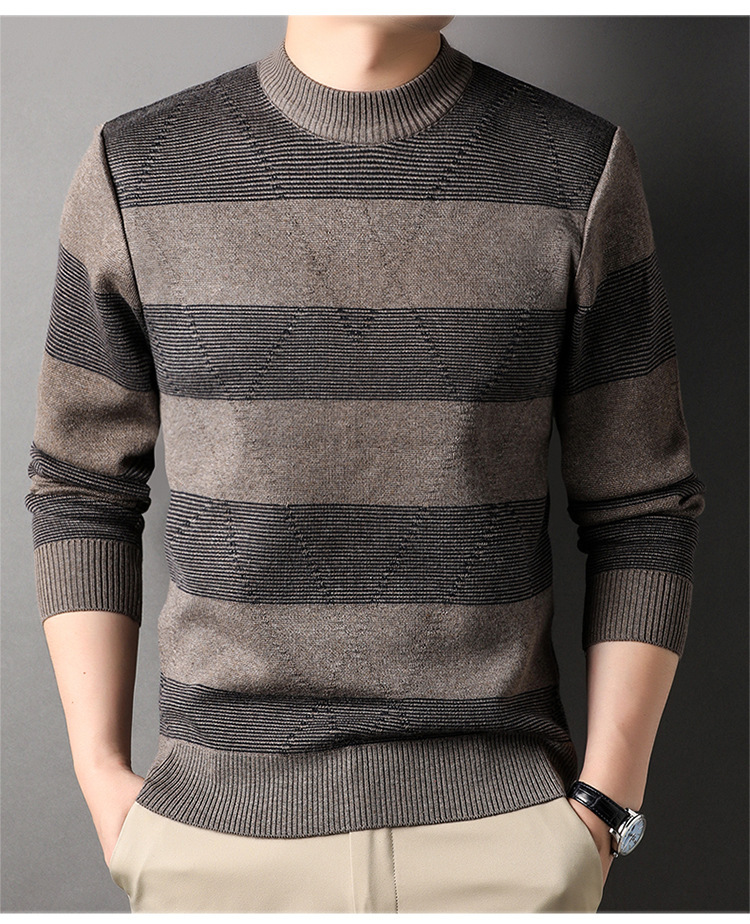 Title 2, Mens Fashion Colorblock High Round Neck Knitwe...