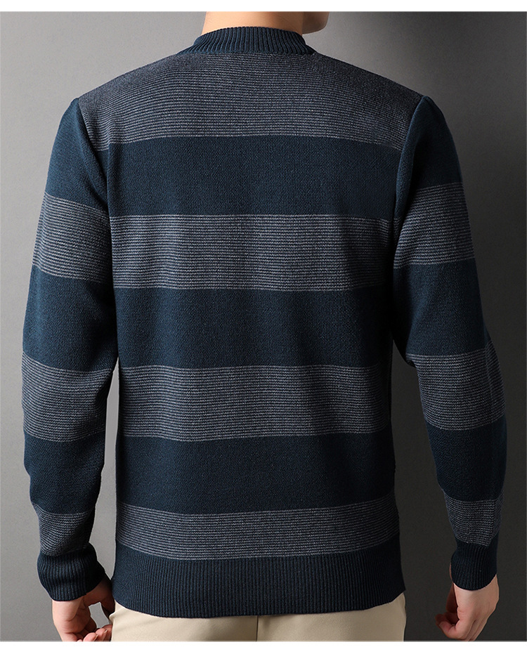 Title 5, Mens Fashion Colorblock High Round Neck Knitwe...