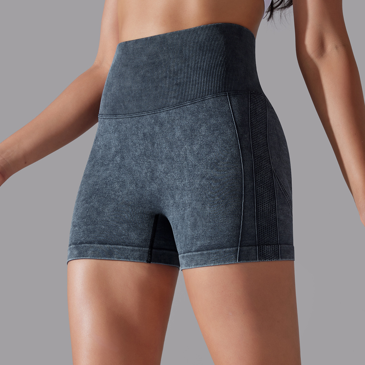 Title 10, Damen Seamless Gestrickte High Waist Yoga Short...