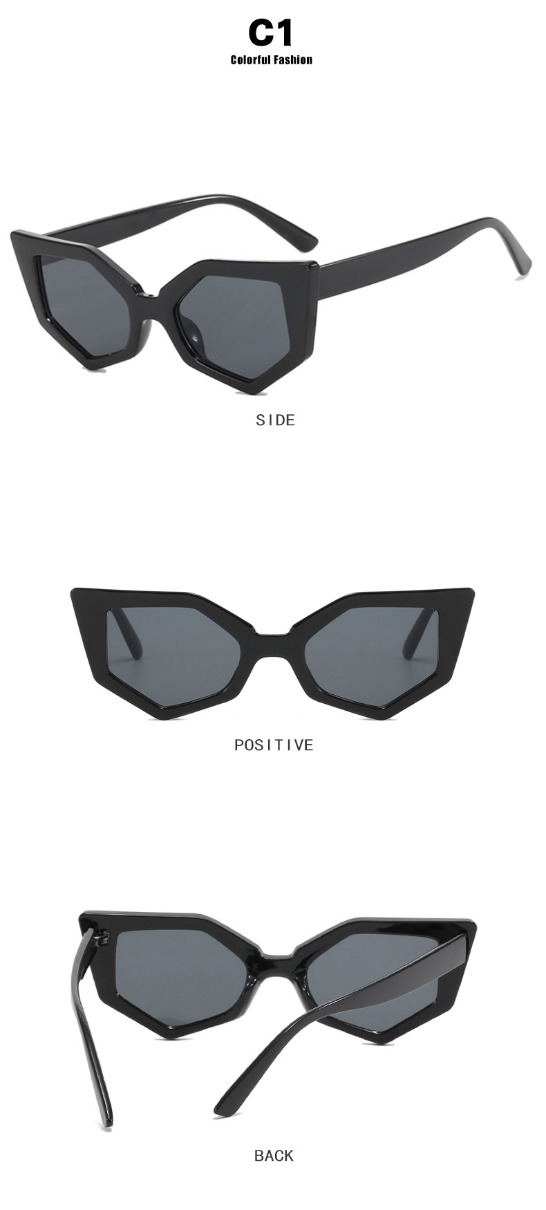 Title 2, Fashion Polygon Hip Hop Irregular Sunglasses