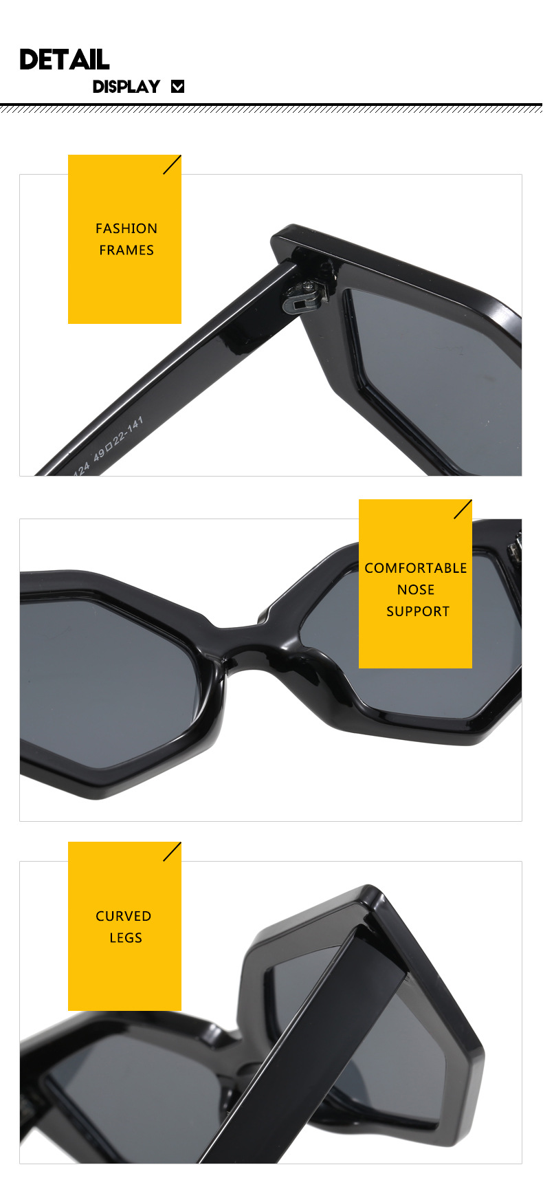 Title 5, Fashion Polygon Hip Hop Irregular Sunglasses