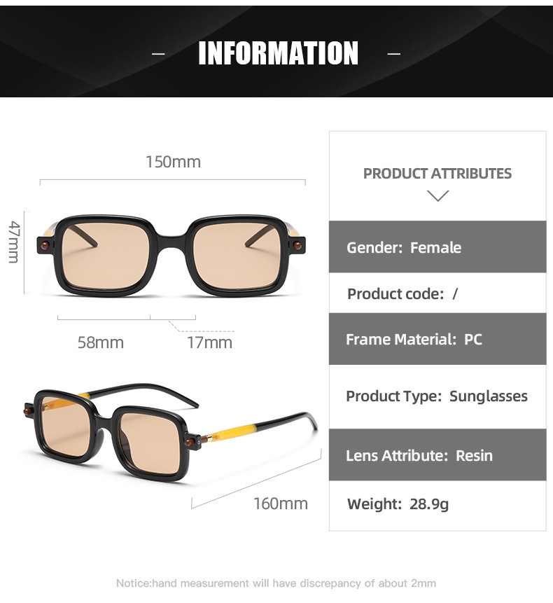 Title 10, Retro Artistic Square Sunglasses Women