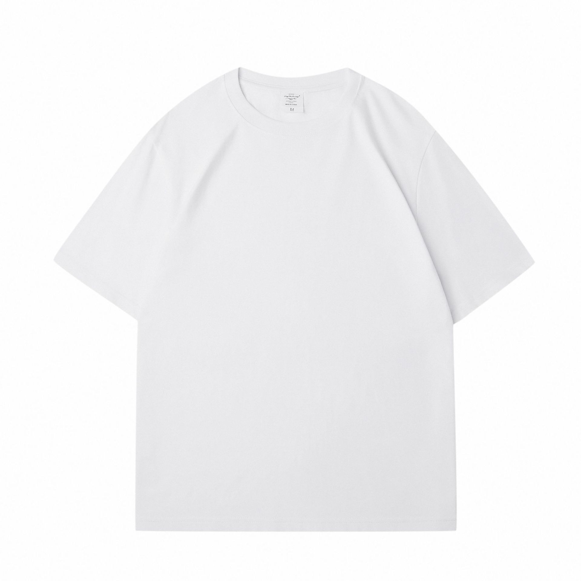 Title 3, Losse katoenen T-shirt met pure kleur en afhang...