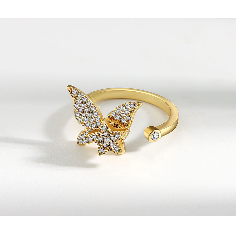 Golden Butterfly Spinning Ring - Image 1