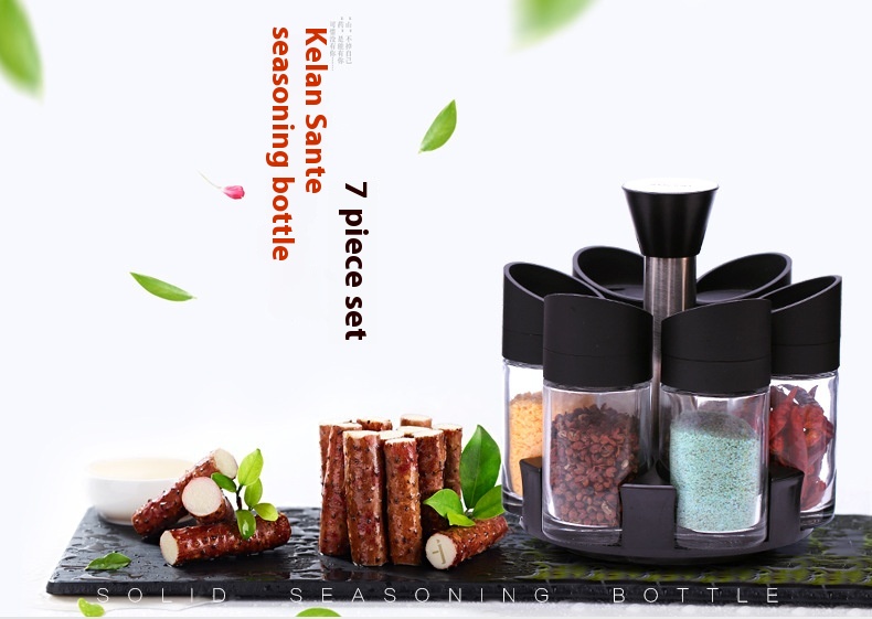 Title 1, Rotating Glass Seasoning Bottle Creative Kitche...