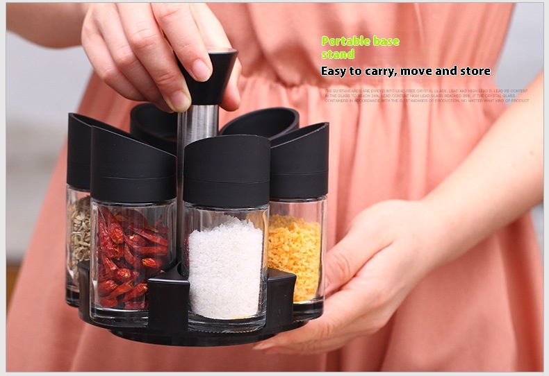 Title 3, Rotating Glass Seasoning Bottle Creative Kitche...