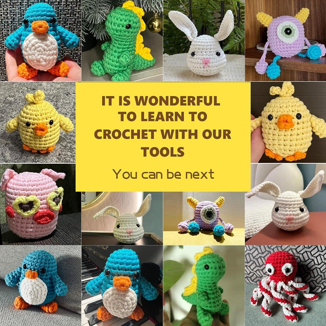 Dinosaur Crochet Kit | Cute Animal Beginners Crochet