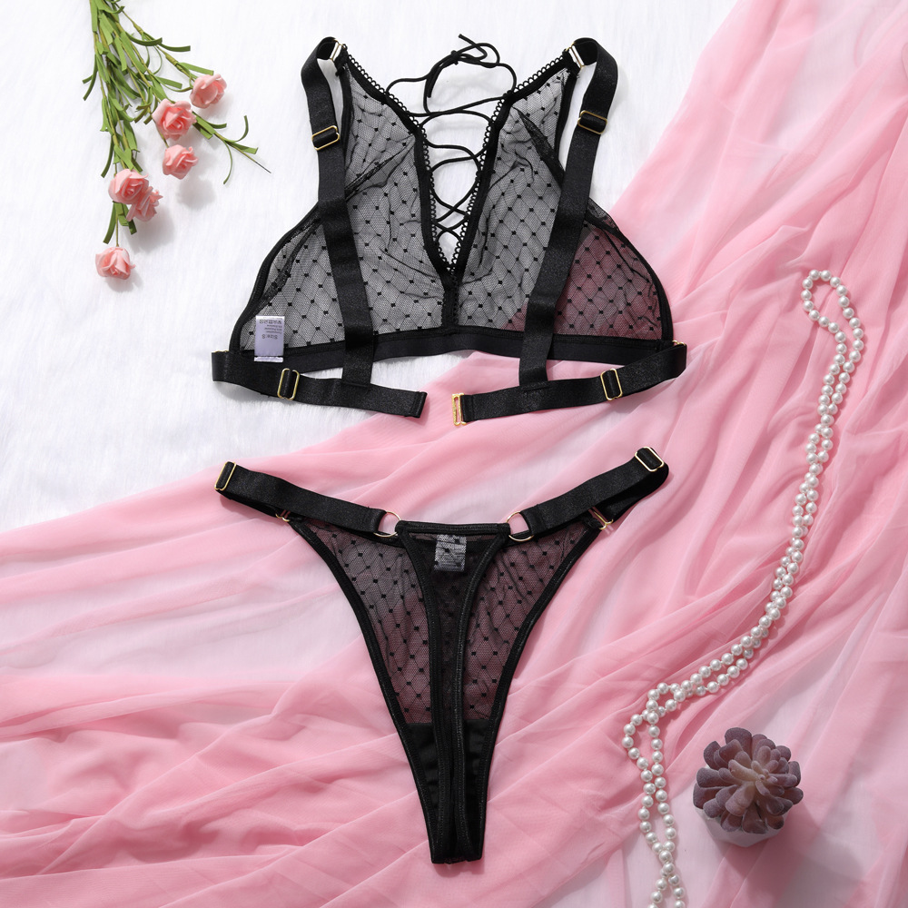 Title 8, Sexy See-through Two-piece Set Without Steel Ri...