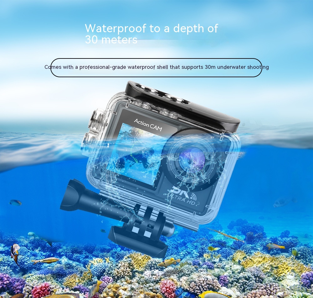 Title 3, 5K Waterproof Sports Camera WIFI Remote Control...