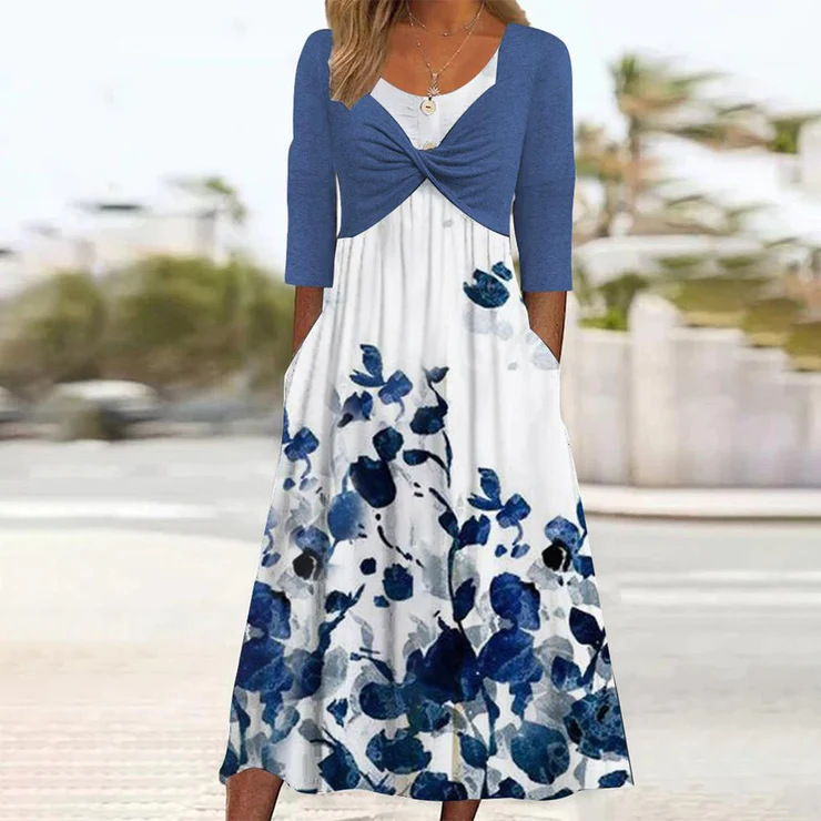 Title 3, Hang Rope Double Pocket Positioning Printing Dress