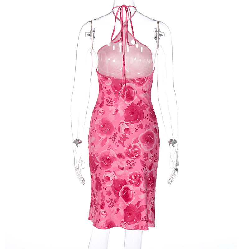 Title 15, Vestido estampado floral sem mangas halter peit...