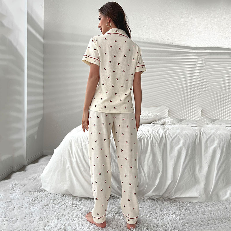 Title 10, Summer Printed Cardigan Casual Pajamas Suit