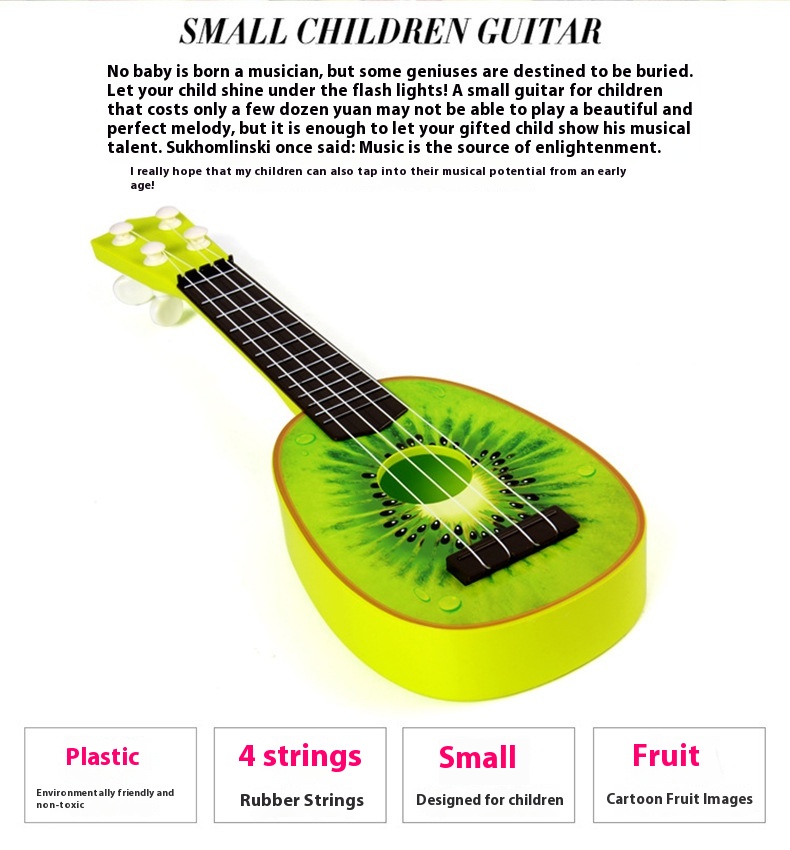 Title 4, Çocuk Eğitici Oyuncaklar Mini Ukulele Meyve Müz...