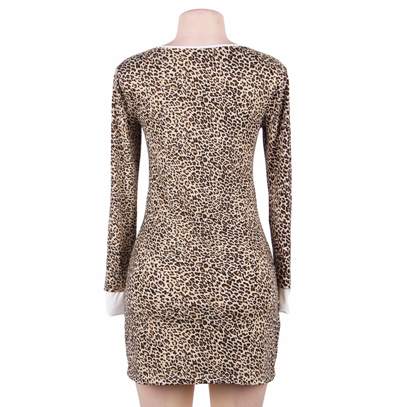 Title 3, Womens Fashion Simple Leopard Print Long-sleev...