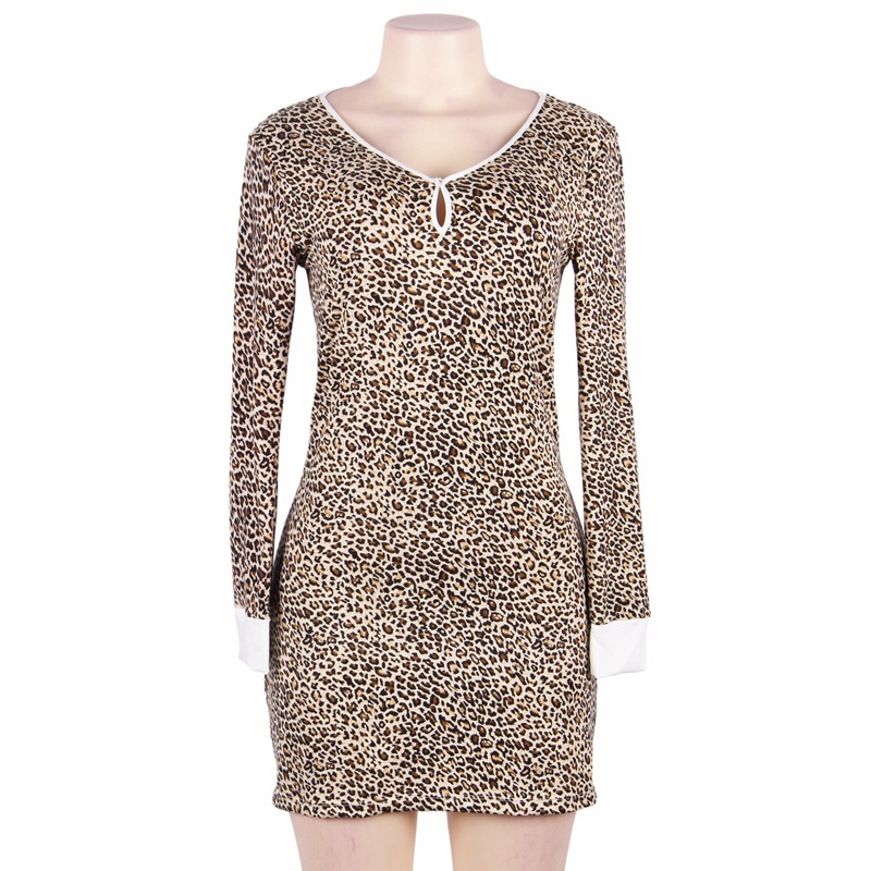 Title 5, Womens Fashion Simple Leopard Print Long-sleev...