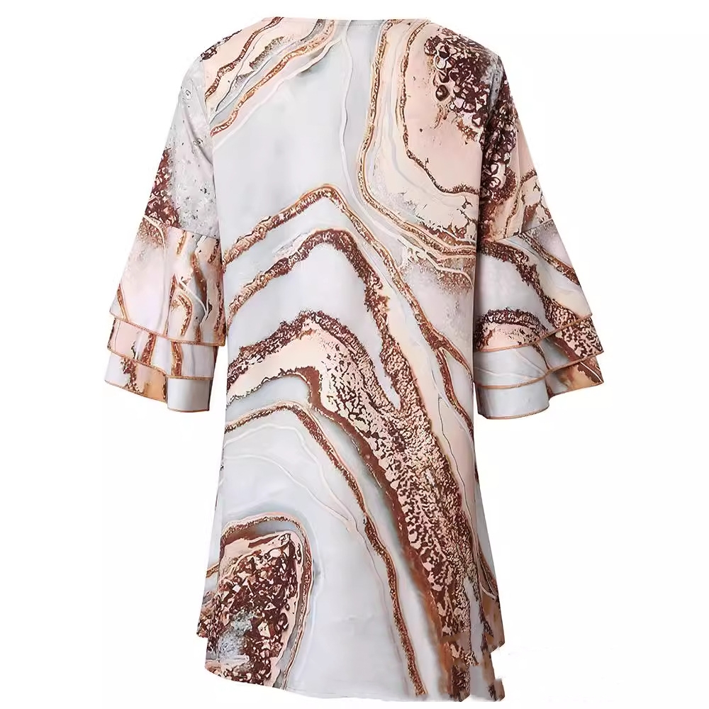 Title 6, Printed V-neck 34 Sleeve Mini Dress