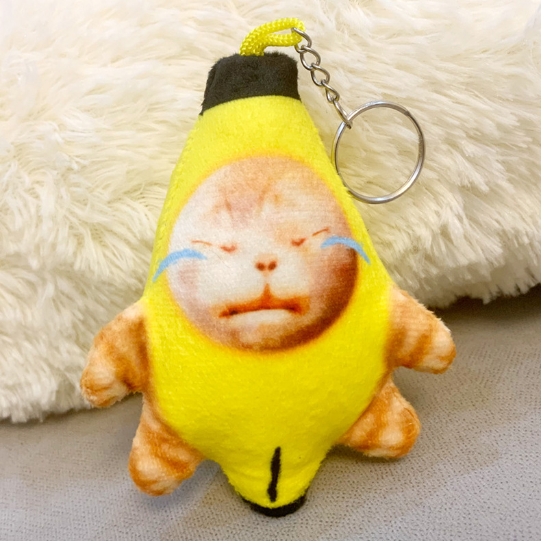 Title 4, Banana Cat Voice Ragdoll Doll Hanger Huilende K...