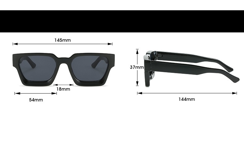 Title 1, Trendige quadratische Sonnenbrille mit großem R...