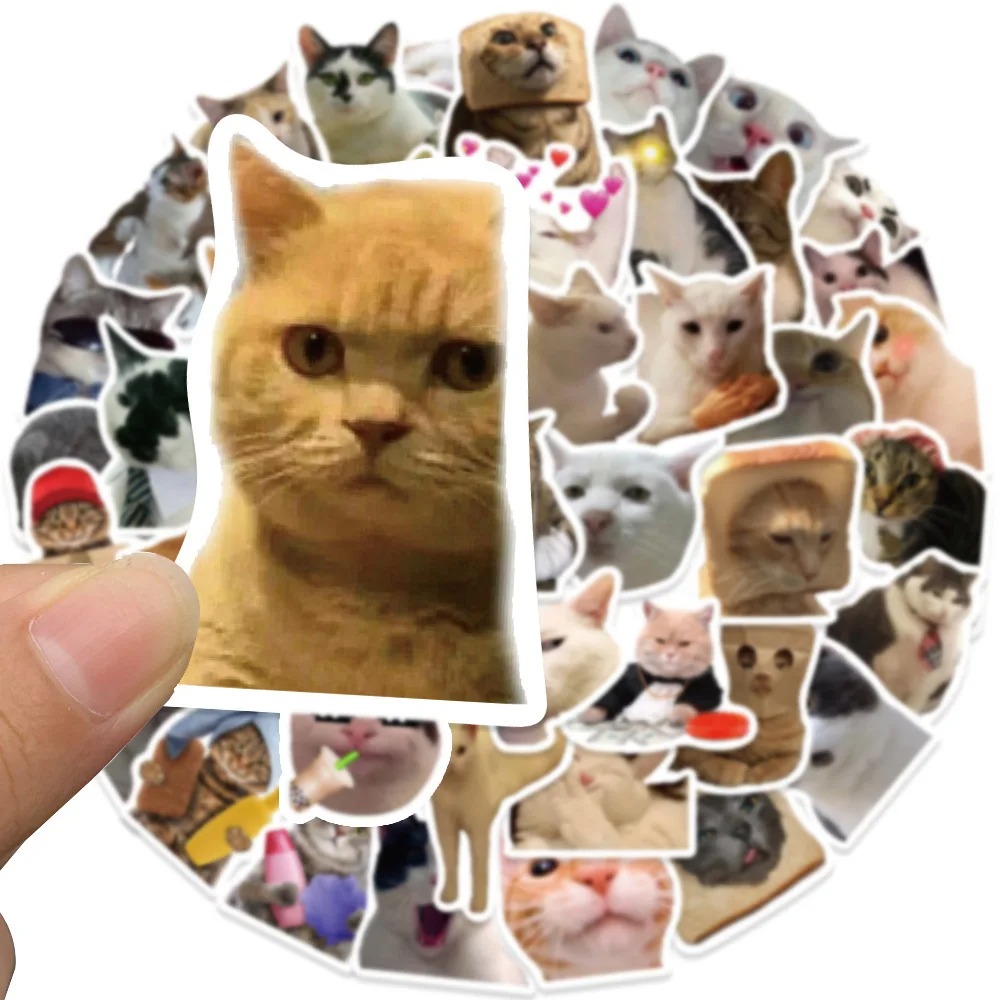 Meme Kitty Stickers Set 50Pcs Cute & Funny