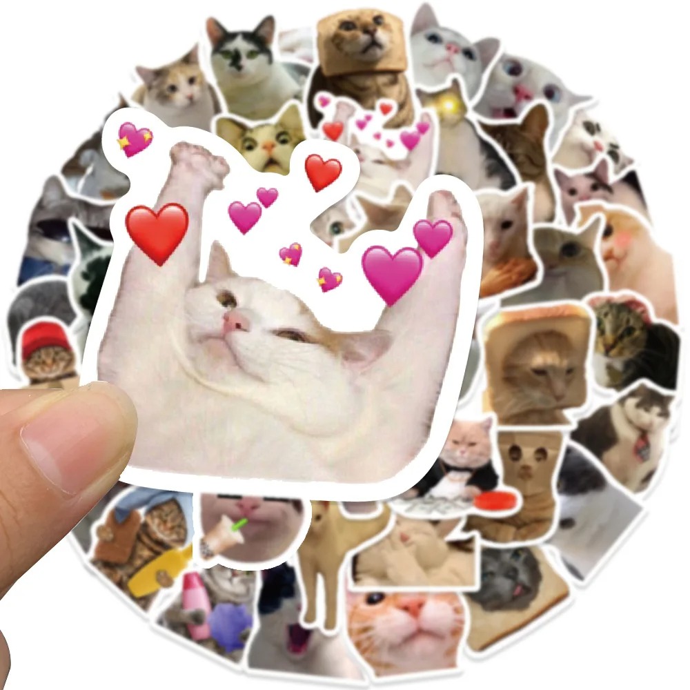 Meme Kitty Stickers Set 50Pcs Cute & Funny