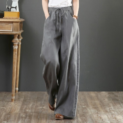 Title 3, Summer cotton and linen womens trousers, loose...