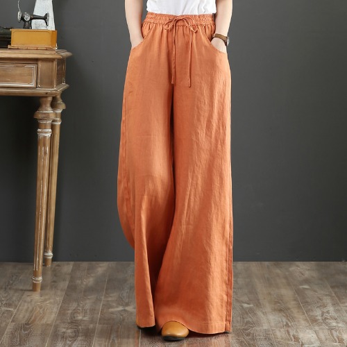 Title 7, Summer cotton and linen womens trousers, loose...