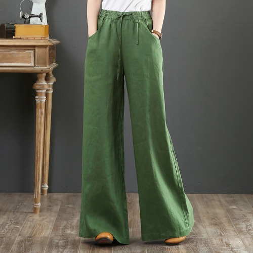 Title 8, Summer cotton and linen womens trousers, loose...