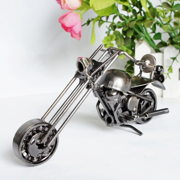 Title 2, Metal Iron Art Motorcycle Model Ornaments Handm...