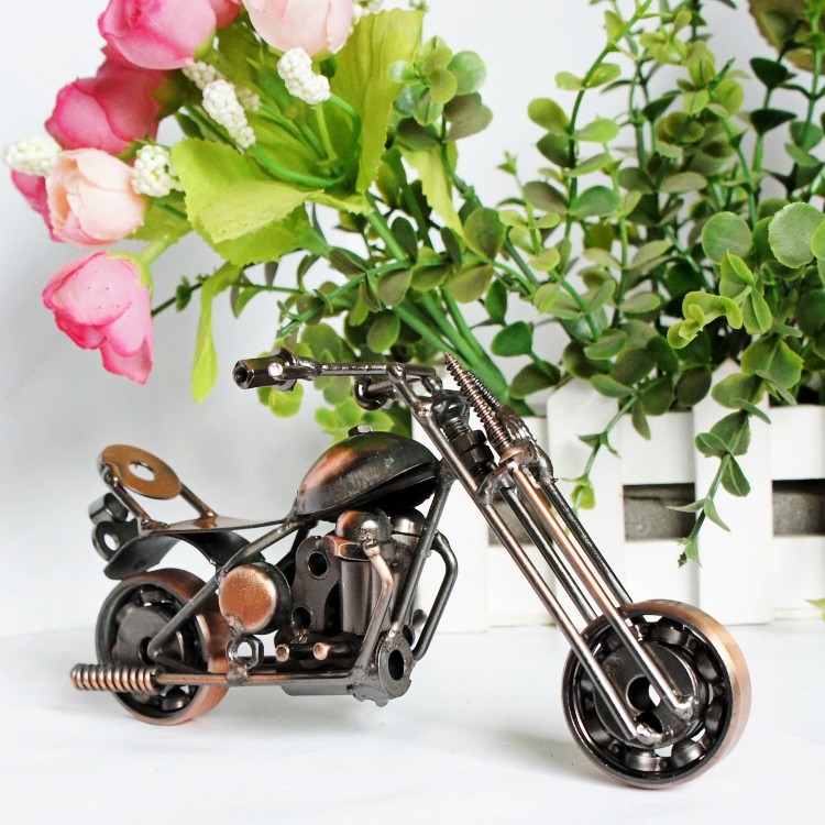 Title 3, Metal Iron Art Motorcycle Model Ornaments Handm...