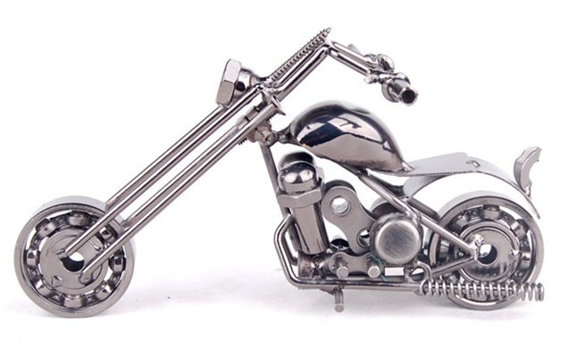 Title 4, Metal Iron Art Motorcycle Model Ornaments Handm...