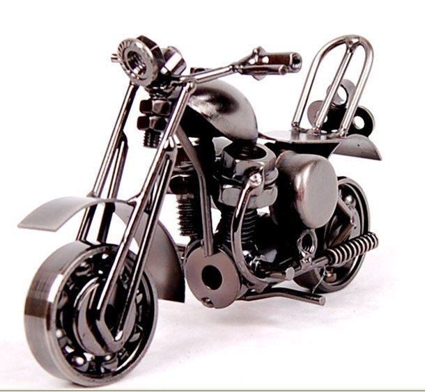 Title 5, Metal Iron Art Motorcycle Model Ornaments Handm...