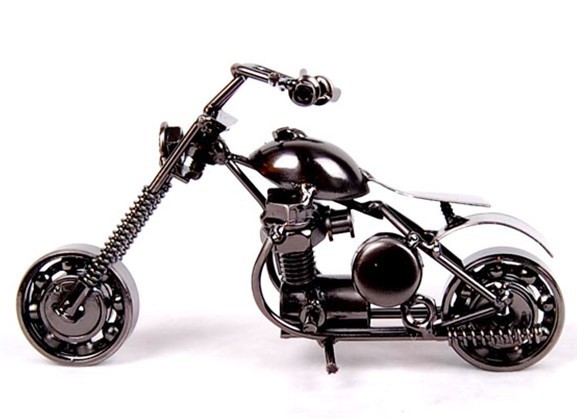 Title 6, Metal Iron Art Motorcycle Model Ornaments Handm...