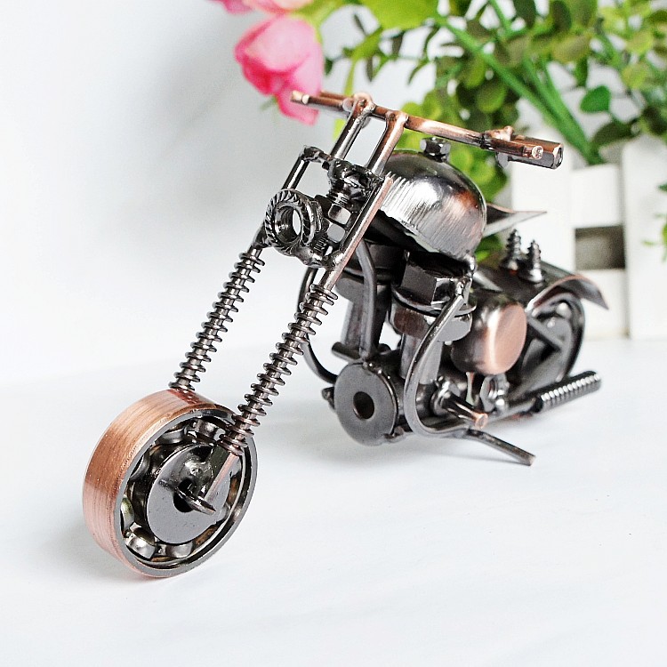 Title 7, Metal Iron Art Motorcycle Model Ornaments Handm...