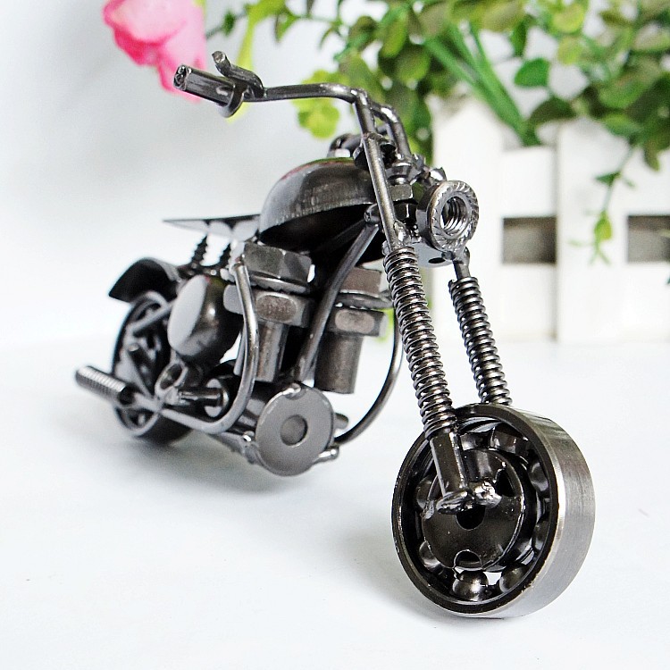 Title 9, Metal Iron Art Motorcycle Model Ornaments Handm...