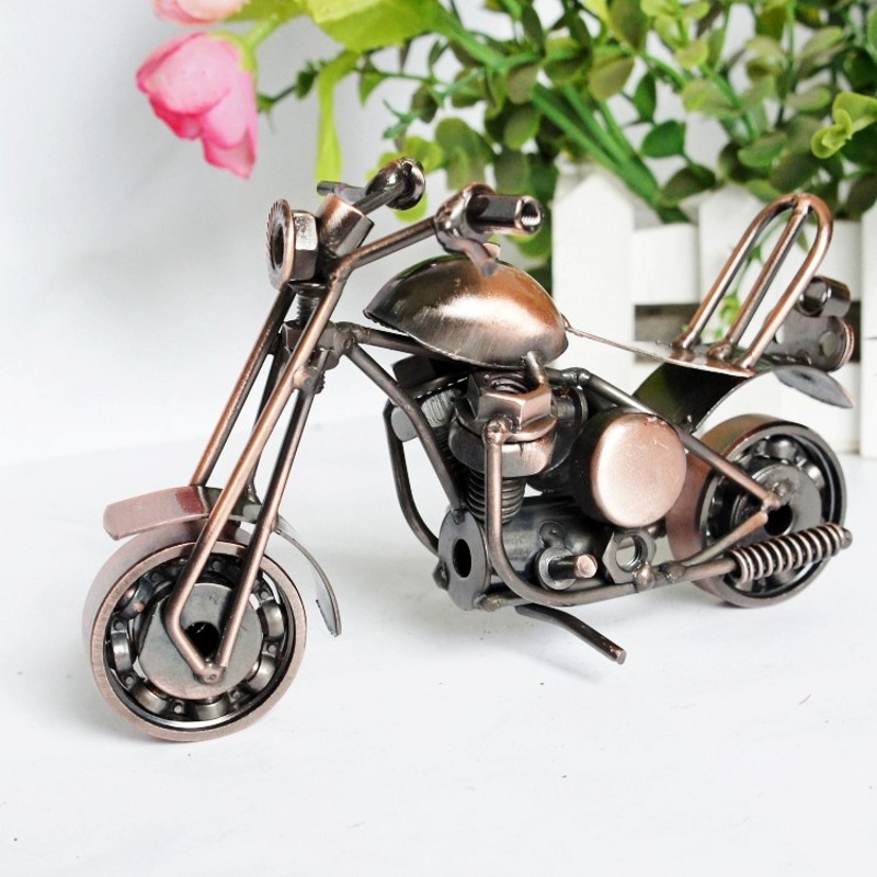 Title 10, Metal Iron Art Motorcycle Model Ornaments Handm...